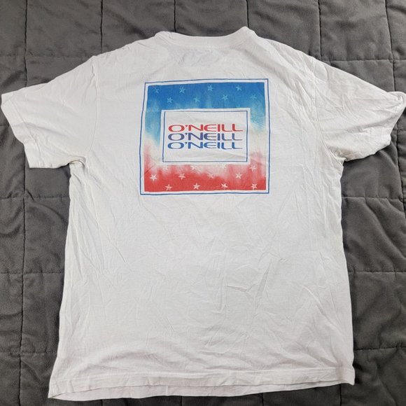 O'Neill Burst Mens Large White Short Sleeve Tee Standard Fit Casual Lightweight - Picture 1 of 12